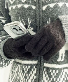 WEGO 【スマホ対応】ケーブル編みニットグローブ