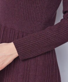 Tiaclasse 【洗える】プリーツ編みラメニットフレアワンピース