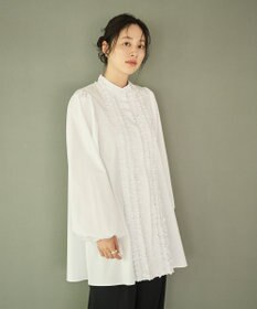 #Newans 【シワになりにくい/洗濯機可能】ロングフリルチュニック