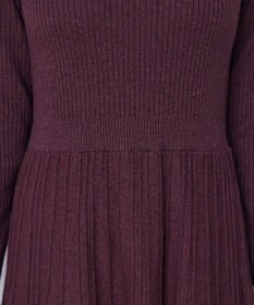 Tiaclasse 【洗える】プリーツ編みラメニットフレアワンピース