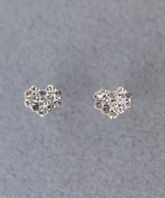 Phoebe 〈金属アレルギー対応〉3wayハートパヴェビジューパールキャッチピアス/シルバー