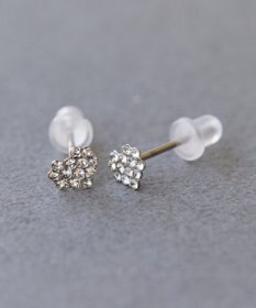 Phoebe 〈金属アレルギー対応〉3wayハートパヴェビジューパールキャッチピアス/シルバー
