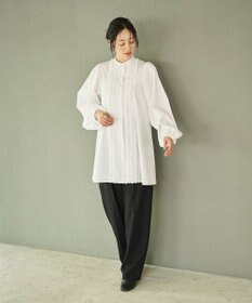 #Newans 【シワになりにくい/洗濯機可能】ロングフリルチュニック