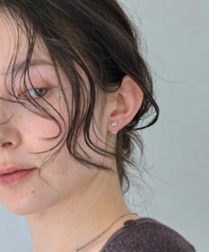 Phoebe 〈金属アレルギー対応〉3wayハートパヴェビジューパールキャッチピアス/シルバー