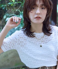 ANY レースショート丈Tシャツ