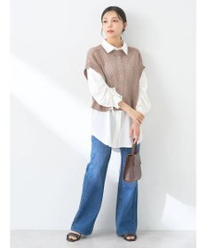 earth music&ecology ＳＥＴ２点メッシュベスト＋シャツ