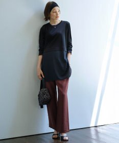 ICB 【人気のため新色追加・接触冷感・洗える】 ワッシャーツイル ワイドストレートパンツ