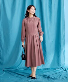 Tiaclasse 【洗える】ハイネックピンタックワンピース