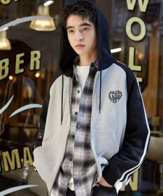 WEGO 【ユニセックス着用ITEM】ラグラングラフィックZIPパーカー