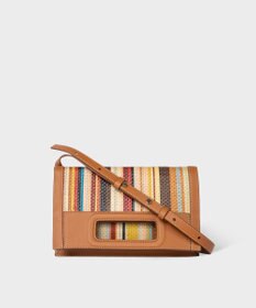 Paul Smith シグネチャーストライプラフィア ショルダーバッグ