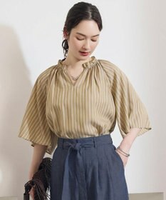 自由区 S リヨセルポプリンフリル ブラウス