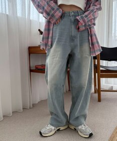 WEGO サマーデニムバレルレッグパンツ