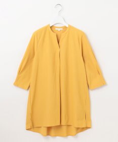 自由区 S 【UVカット・吸水速乾・洗える】ツイストプレーンバンドカラーチュニック丈 カットソー