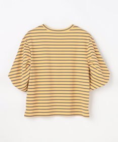 ANY L ツイストスリーブボーダートップス