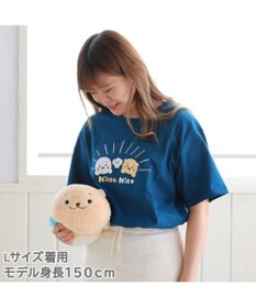 Mother garden しろたん Tシャツ 半袖 《Nicco Nico柄》 紺色　S/M/L/XL レディース メンズ ユニセックス 男女兼用 半袖 あざらし アザラシ かわいい キャラクター マザーガーデン #しろたんＴシャツ2021 父の日 父の日ギフト