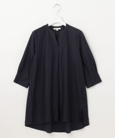 自由区 S 【UVカット・吸水速乾・洗える】ツイストプレーンバンドカラーチュニック丈 カットソー