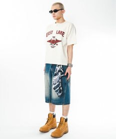 WEGO 【ユニセックス着用ITEM】グラフィックヘンリーネックT（SS）