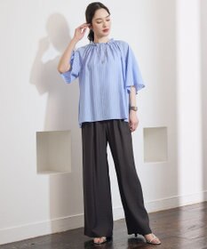 自由区 S 【SHIHOさん着用・ご好評アイテム・新色追加・セットアップ対応】エアリーツイルワイド パンツ