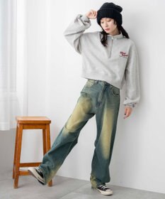 WEGO ハーフジップショートスウェット