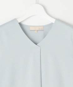 自由区 【洗える・XSサイズあり】シアーコンビバックプリーツ カットソー