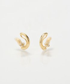 Phoebe 【金属アレルギー対応】【痛くないシリーズ】フラワービジューフロートライトフィットイヤリング　ゴールド