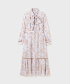 GRACE CONTINENTAL サラサプリントリボン付ワンピース