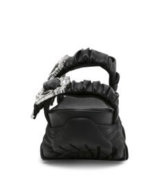 STEVE MADDEN VOLTAIRE ビジューバックル厚底サンダル