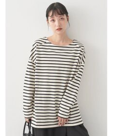 earth music&ecology バック釦ボーダーチュニック