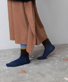 TRICOTE ボーダーシャギーハイソックス