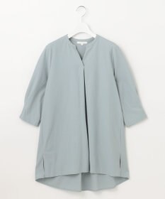 自由区 S 【UVカット・吸水速乾・洗える】ツイストプレーンバンドカラーチュニック丈 カットソー