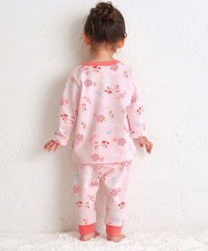 MIKI HOUSE HOT BISCUITS 【80-120cm】 リゾートキャビット 腹巻き付き タック天竺素材 長袖パジャマ