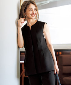 UNFILO L 【VERY×UNFILOコラボ】BEAUTY FORM JERSEY+ ペプラムジレ