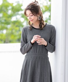 Tiaclasse 【洗える】1枚で着映えするステッチニットワンピース