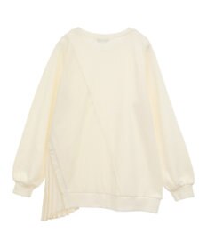 earth music&ecology サイドプリーツ裏起毛プルオーバー