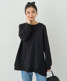 earth music&ecology サイドプリーツ裏起毛プルオーバー