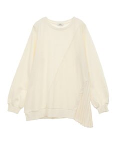 earth music&ecology サイドプリーツ裏起毛プルオーバー