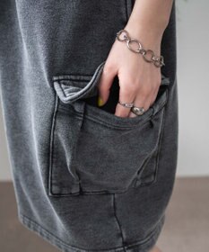 WEGO 【ウエストゴム】スウェットカーゴハーフパンツ