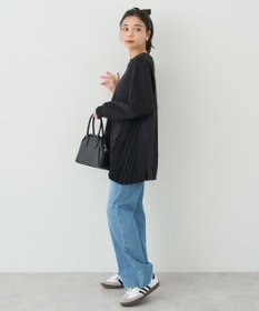 earth music&ecology サイドプリーツ裏起毛プルオーバー