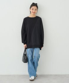 earth music&ecology サイドプリーツ裏起毛プルオーバー