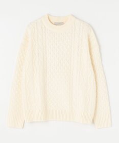 ANY L 【洗濯機可】ソフトタッチケーブルニット