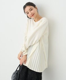 earth music&ecology サイドプリーツ裏起毛プルオーバー