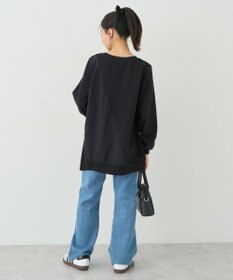 earth music&ecology サイドプリーツ裏起毛プルオーバー