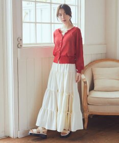 earth music&ecology 接触冷感シアークルーニットカーディガン