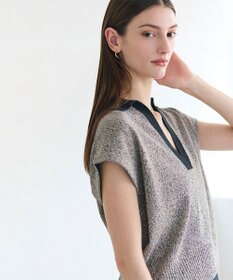 BEIGE， AGATE / バイカラー スキッパーニット