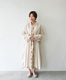 muuc 〈コットン100%強撚糸〉〈2WAY〉〈遠州織物の工場で織られた上質な生地〉〈シースルー〉〈ドライタッチ〉コットンドビーギャザー 羽織り＆ワンピースドレス