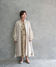 muuc 〈コットン100%強撚糸〉〈2WAY〉〈遠州織物の工場で織られた上質な生地〉〈シースルー〉〈ドライタッチ〉コットンドビーギャザー 羽織り＆ワンピースドレス