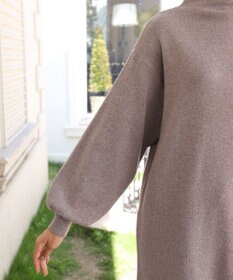 Tiaclasse L 【洗える】着心地抜群のボトルネック袖コンニットワンピース