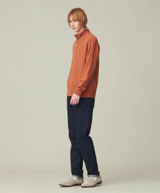 J.PRESS MEN 【Cash Lamb's Wool】畔編みハーフジップ ニット