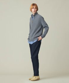 J.PRESS MEN 【Cash Lamb's Wool】畔編みハーフジップ ニット