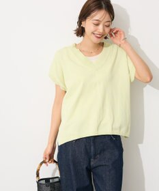 CRAFT STANDARD BOUTIQUE バックギャザーＶネックニットベスト